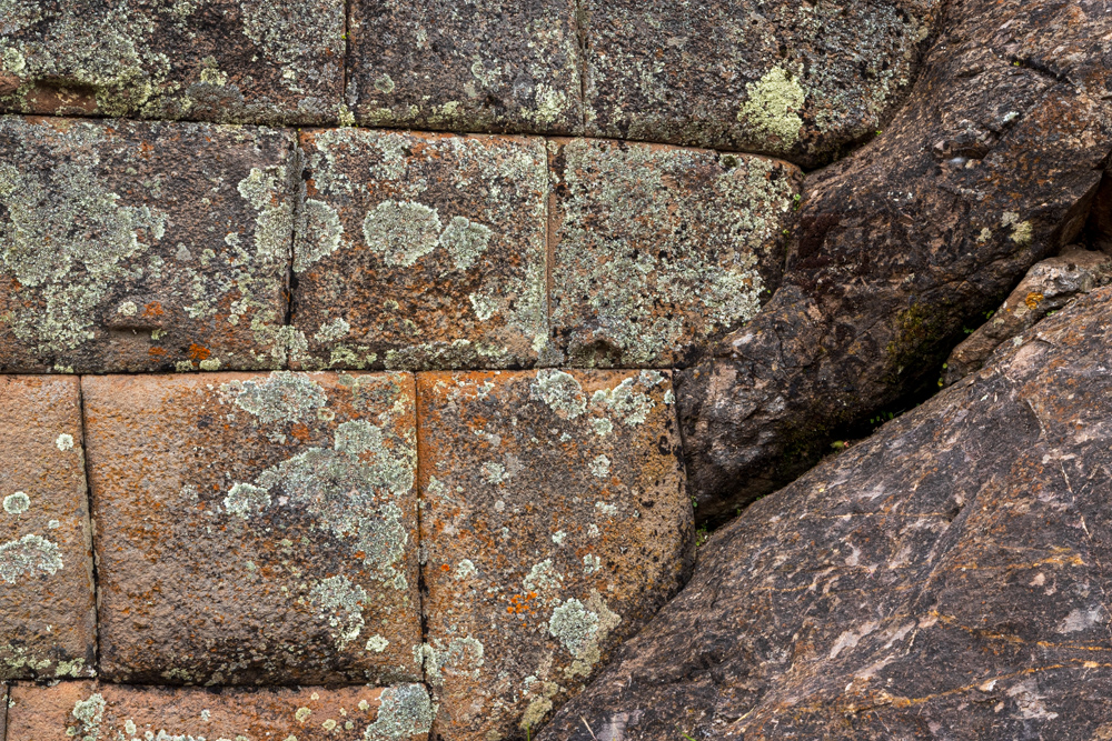 Rocks cut to fit the bedrock perfectly