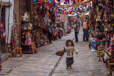Main street of the Pisac market