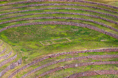Structural foundation surrounded by terraces