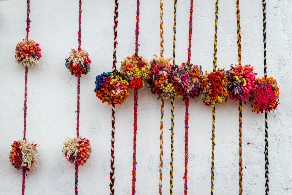 Decorations on the front wall of a home