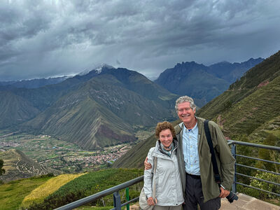 Virginia Ann and Cal with the Sacred Valley