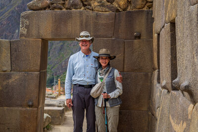 Cal and Virginia Ann at the doorway