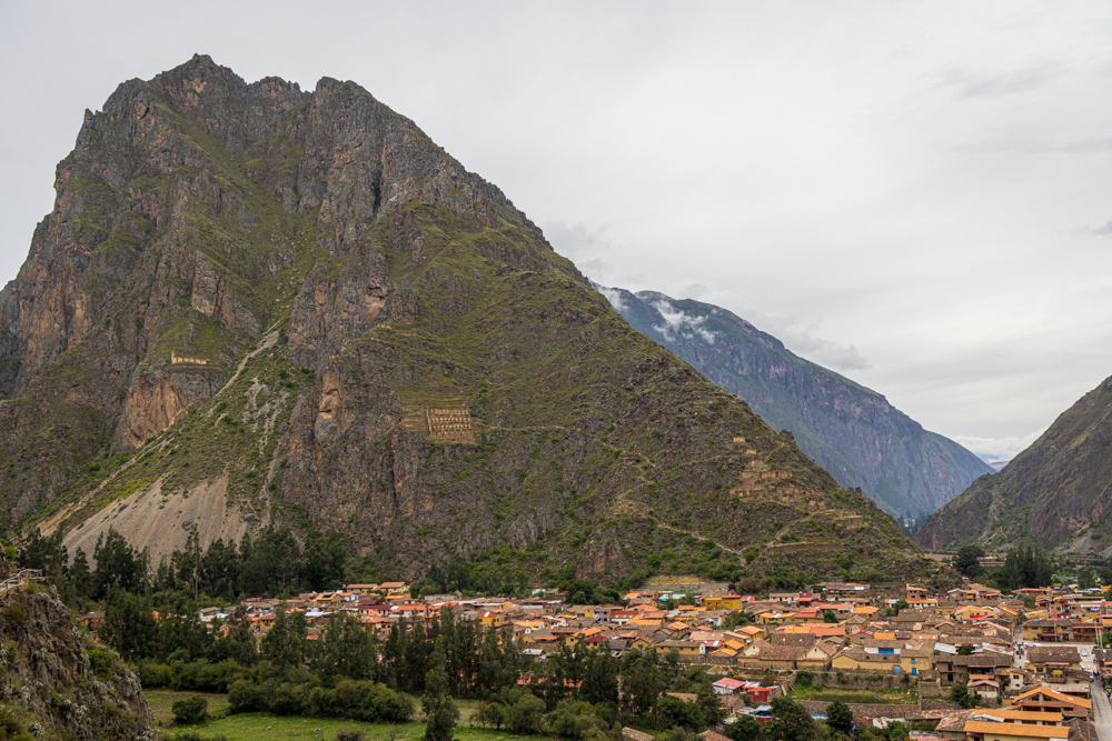 View of Ollantaytambo from the top of the Archaeological Site