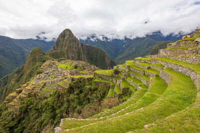 View of Huayna Picchu and Huchuy Picchu