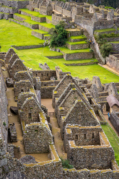 Peaked roofs once covered in thatch